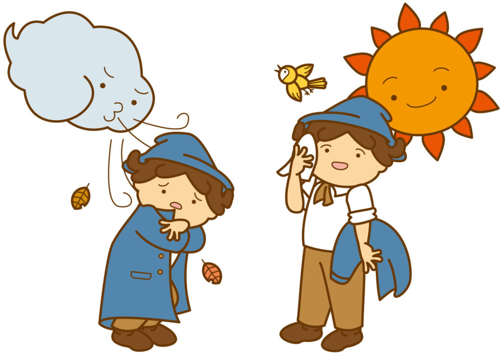 北風と太陽のイメージ図